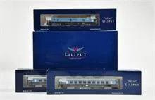 Liliput, L133500 Automotrice électrique 2 éléments DRG elT 1 901 München époque II & 3 voitures