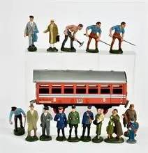 Biller wagon en diverse gegoten spoorwegfiguren