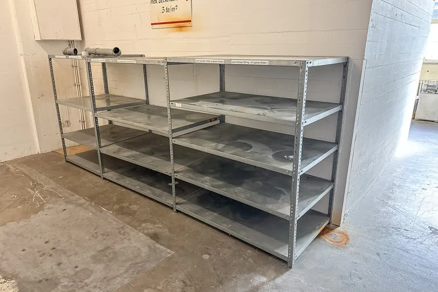 2 boltless shelving units