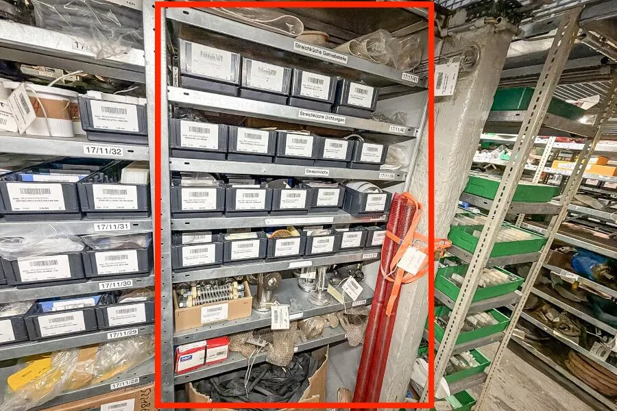 Shelf contents: machine components
