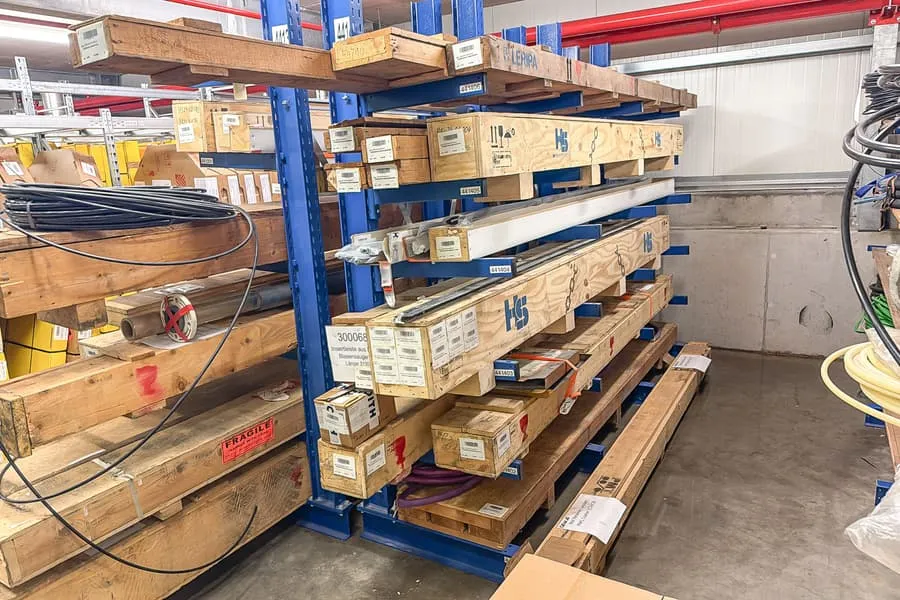 Shelf contents: machine spare parts